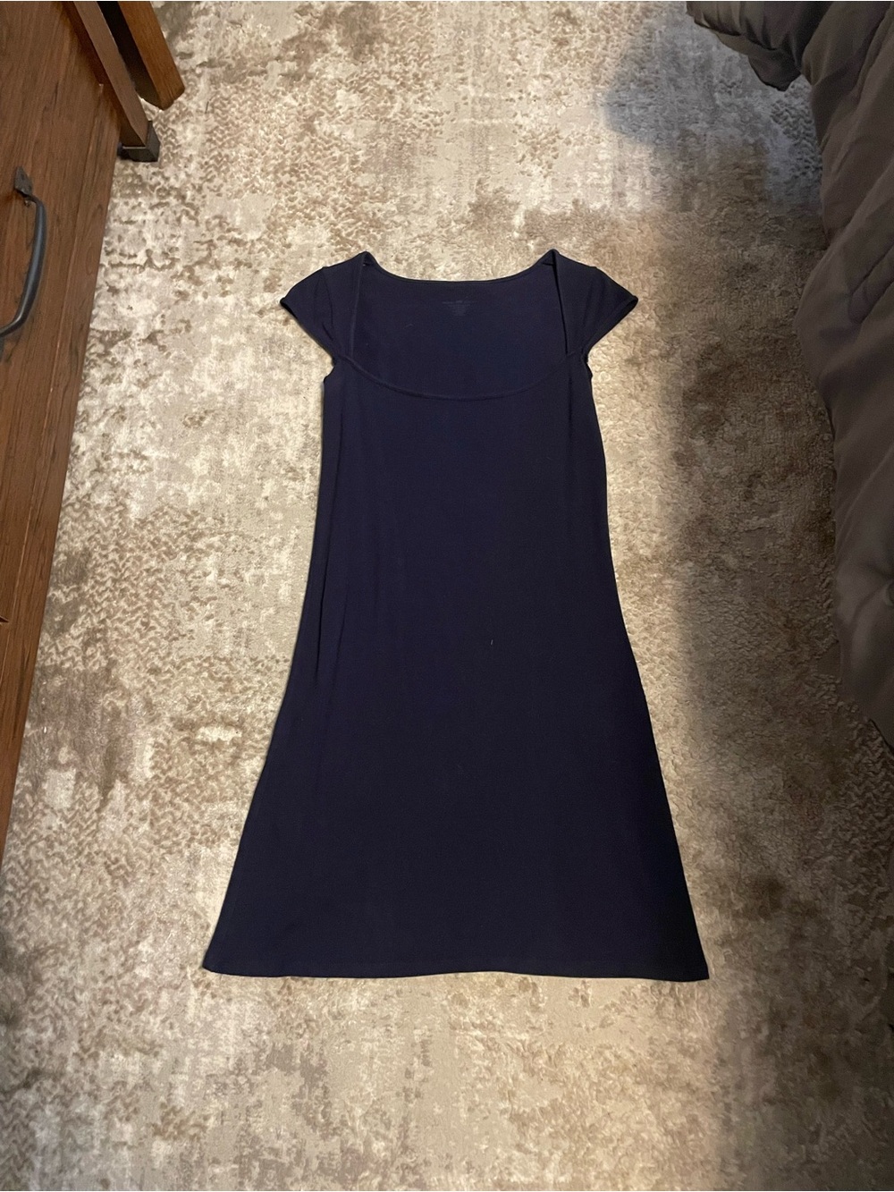 Brandy Melville Navy Cap-Sleeve Midi Dress